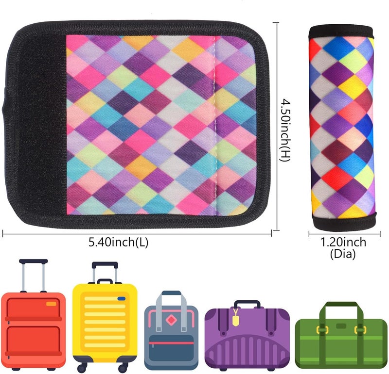 Gowraps Luggage Handle Wrap 2 Pack Luggage Handle Wraps for Suitcase Bright Neoprene Luggage Handle Covers/Extender/Identifiers-Travel Accessories Must Haves (Check-2 Pack) - Image 2